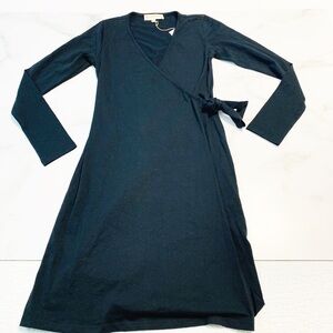 Synergy Organic Clothing Size M Black Long Sleeve Wrap Dress NEW!